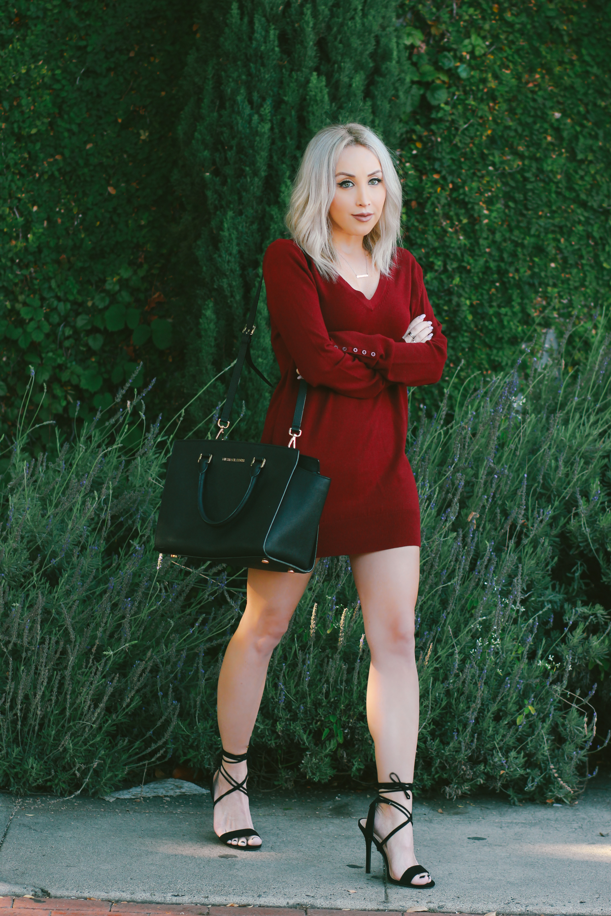 Burgundy Sweater Dress 2